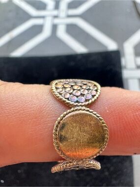 Anna Beck Sterling Silver 18k Gold Plated sterling silver Statement ring-Size 8
